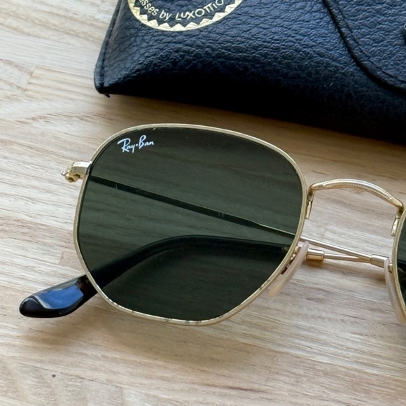 Ray-Ban Hexagonal Sunglasses with Gold Frame